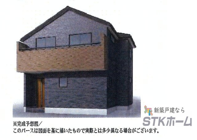 仲介手数料無料　上尾市瓦葺1366-4　新築戸建　全2棟の外観パース