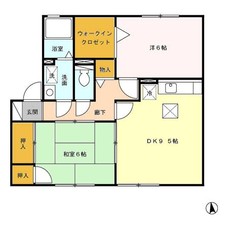 セジュール小森野Ⅱ　A棟の間取り