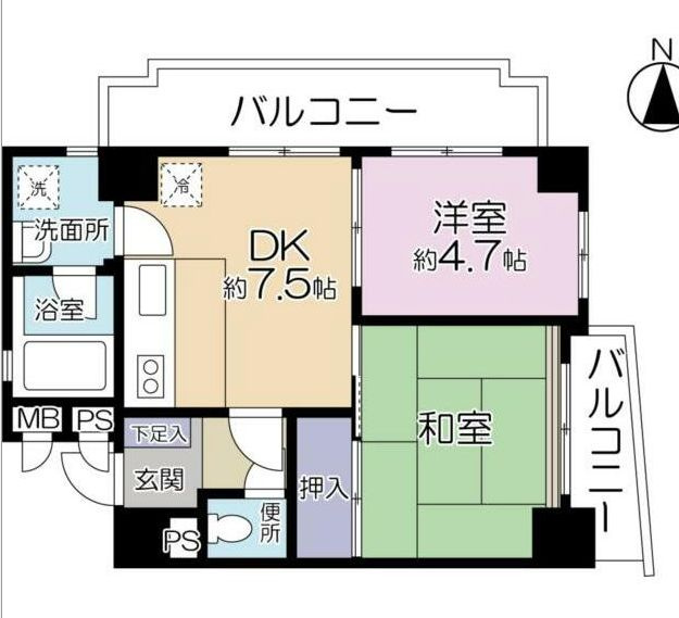 下落合ハウスの間取り|2DKのお部屋☆