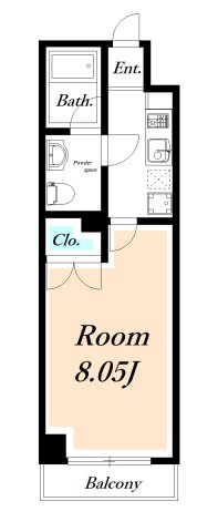 クレオ舞浜Ⅲの間取り|専有面積23.15平米♪居室は広々8.05帖♪