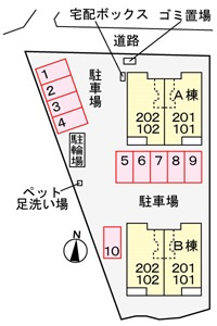 広島市安佐北区上深川町のアパートの駐車場