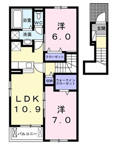 広島市安佐北区上深川町のアパートの間取り