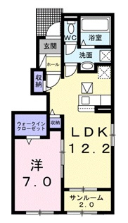 広島市安佐北区上深川町のアパートの間取り