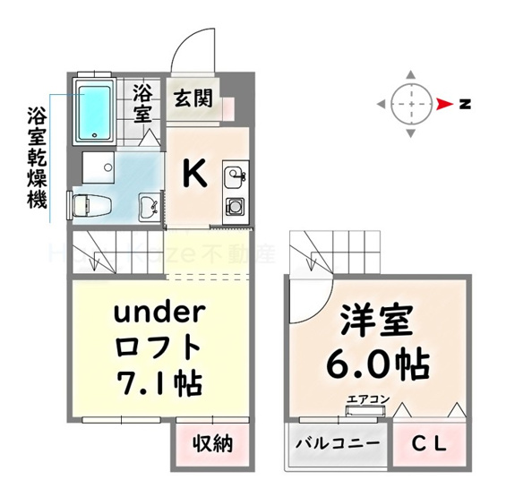 【間取り】 | マーベラス柴田A棟【名古屋市賃貸・ロフト】