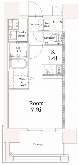 【間取り】 | 新品家具付きマンション香椎駅前24(KaGood福岡) | ※間取りと異なる場合は現状を優先します。