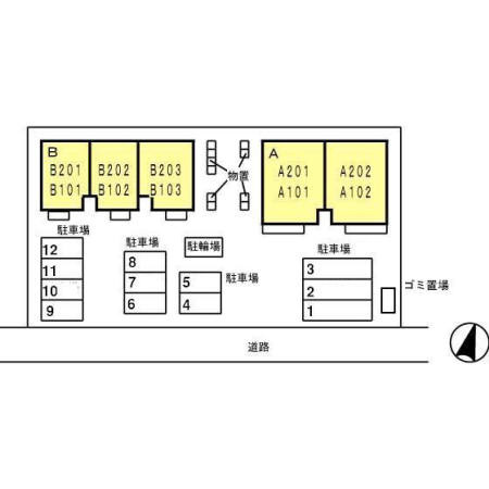 ラヴィアンローズ　B棟の区画図