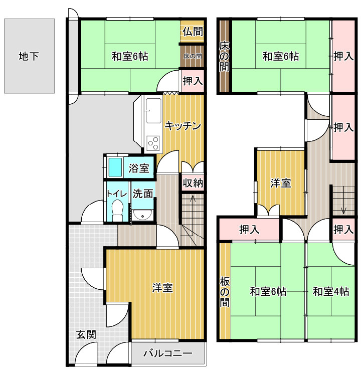 笠岡市笠岡売家2の間取り