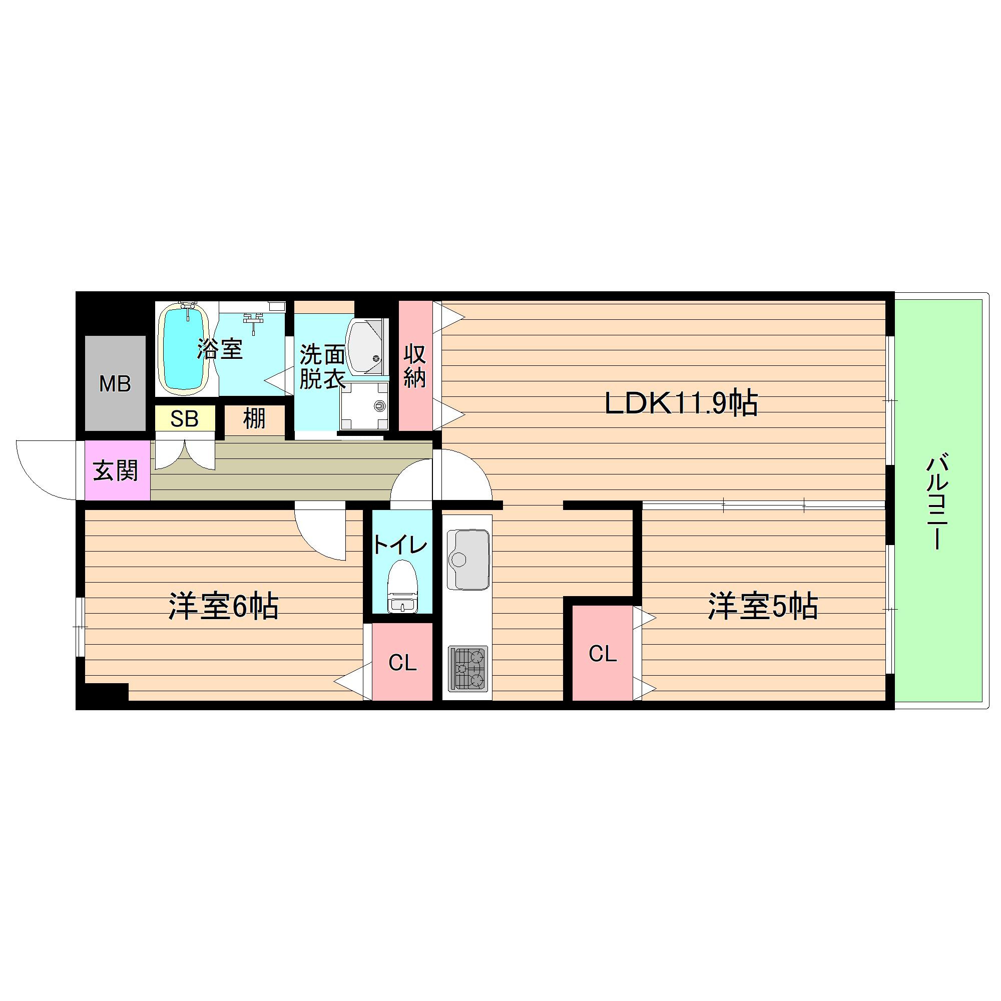大阪市都島区都島南通２丁目の賃貸マンションの間取り