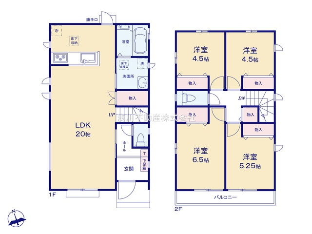 八王子市　弐分方町　新築一戸建て　１０期の間取り|～南向き4LDK　開放感のあるワンフロアリビング～