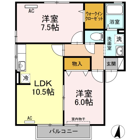 【間取り】 | ポルト　ベール　C