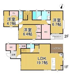 伊丹市伊丹5丁目貸家の間取り