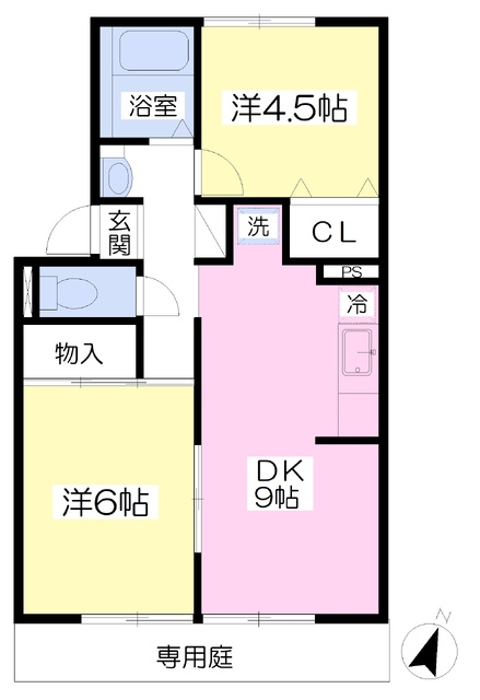 熊本市南区田迎５丁目のアパートの間取り