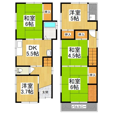 【間取り】 | 堺市中区土師町一丁貸家