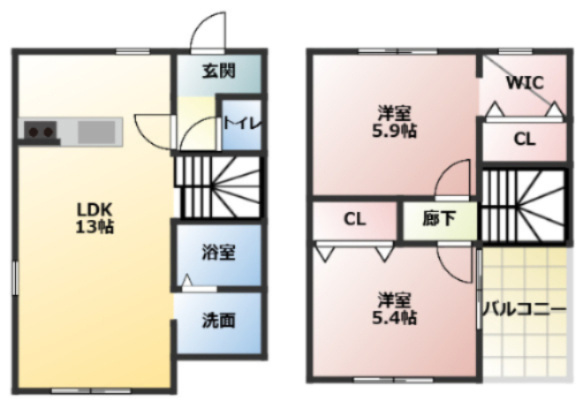 河合様戸建賃貸住宅の間取り