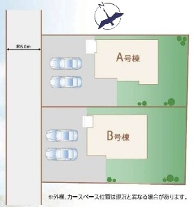 水戸市堀町2086番　新築戸建て　B号棟の区画図|区画図です♪