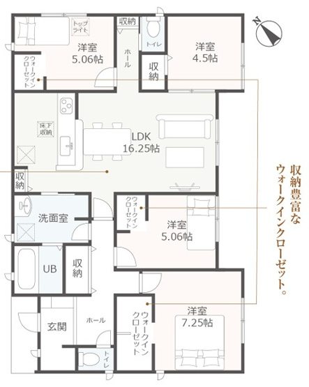 【間取り】 | 豊橋市梅薮町 新築一戸建て | 効率的かつ暮らしのことをしっかり考えた間取りです