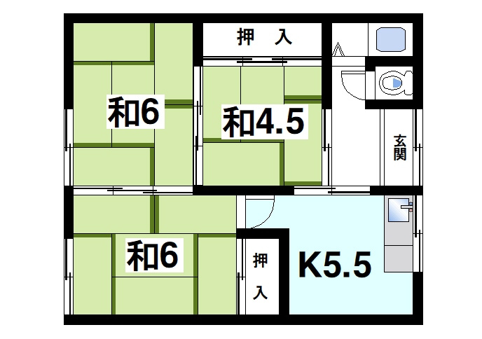 瀧タウンBの間取り|3Kの間取りになります