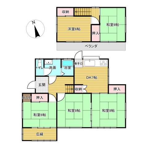 水戸市双葉台中古戸建の間取り