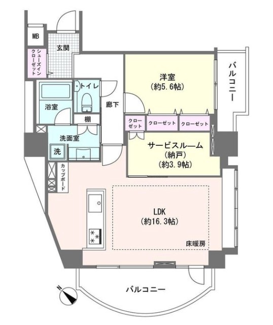★仲介手数料無料★朝日マンション白金通り（南西角住戸・採光・通風良好）