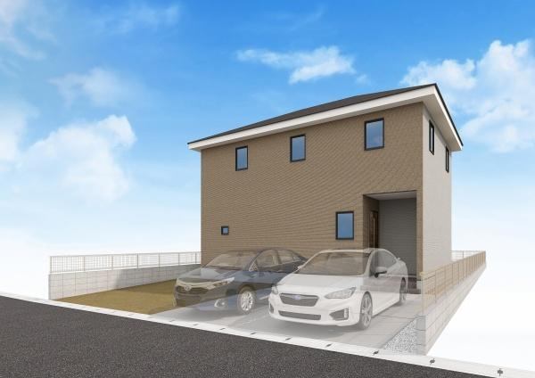 高崎市乗附町1期 2号棟の外観|イメージパース※実際の色と異なる場合があります。