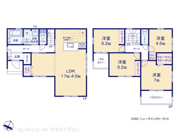 高崎市乗附町1期 3号棟の間取り|図面と異なる場合は現況を優先