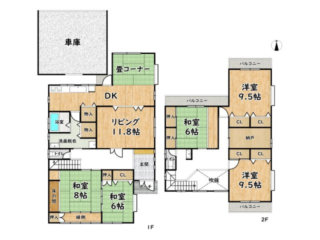 姫路市飾磨区阿成渡場/中古戸建の間取り