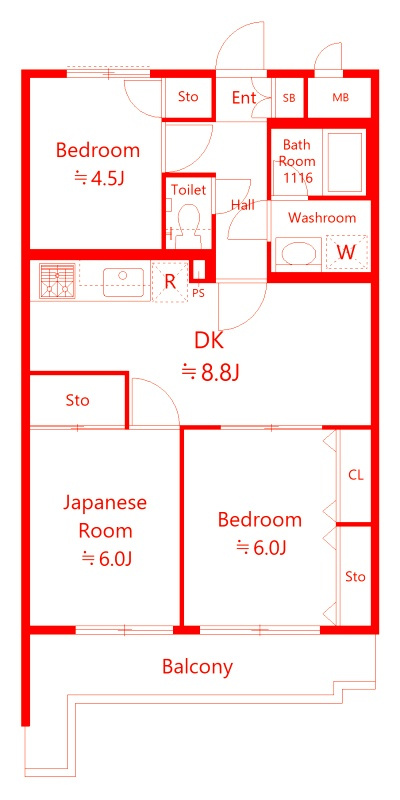 横浜市戸塚区川上町の賃貸マンションの間取り|使いやすい間取りです♪