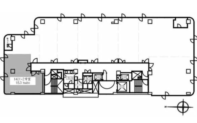 大阪市北区東天満２丁目の事務所の区画図