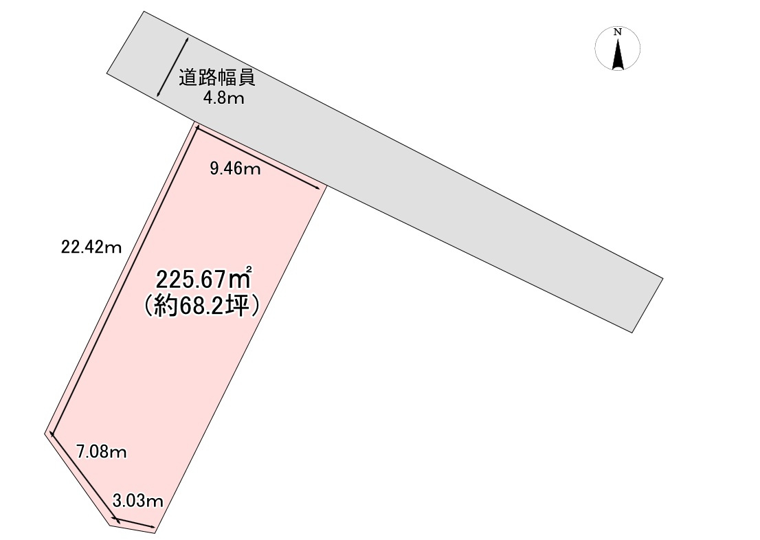 建築条件なし土地　塩尻市塩尻町の区画図