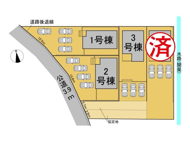 クワイエ　大垣市内原第１　全４区画分譲の区画図|■区画図
■YAMADA電機の　ヤマダ不動産　株式会社リライフ　
いつでもお問合わせ下さい。