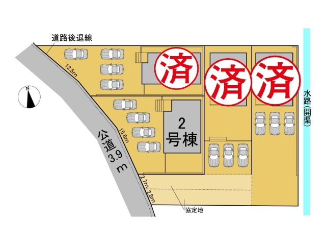 クワイエ　大垣市内原第１　全４区画分譲の区画図|■区画図
■YAMADA電機の　ヤマダ不動産　株式会社リライフ　
いつでもお問合わせ下さい。