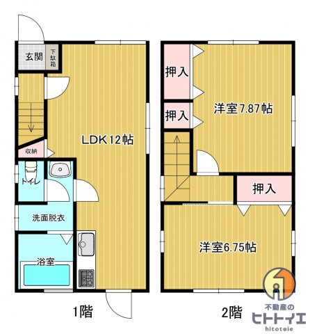 リファレンス八女VILLAGEの間取り|2LDKです