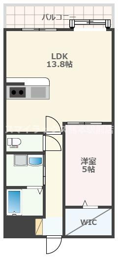 熊本市中央区魚屋町３丁目の賃貸マンションの間取り