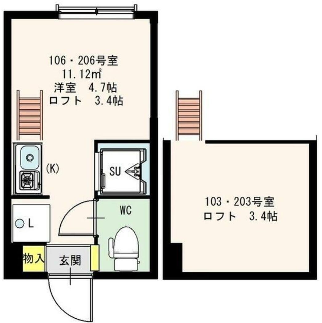 stage南阿佐ヶ谷の間取り|ロフト付きのお部屋☆