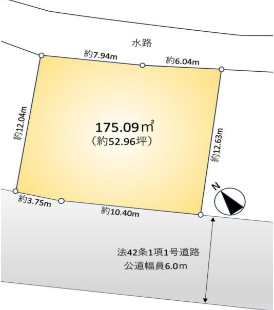 雨間売地　約52坪！南道路で日当たり良好☆の区画図