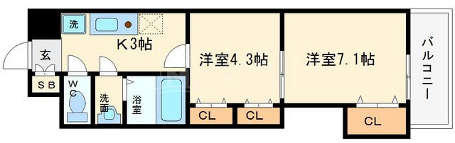 セントラル南船場の間取り