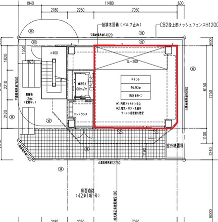 大阪市中央区島之内１丁目の店舗事務所の区画図
