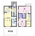 【間取り】 | ファミリーにぴったりの2LDKの間取りです！