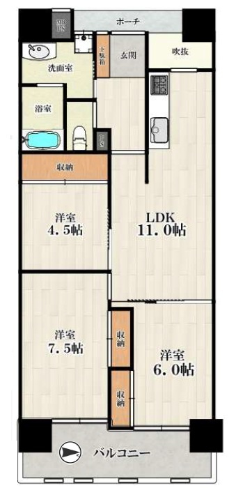 シャトーサンパークスクエアの間取り