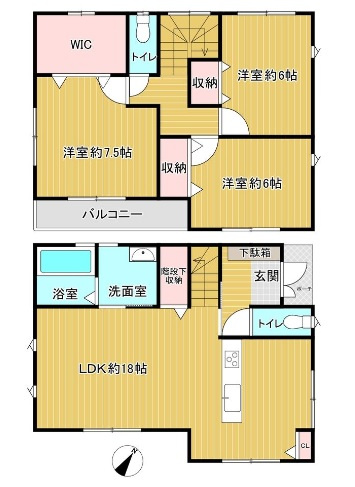【間取り】 | 成田市久住中央4丁目　中古戸建て | 間取り図