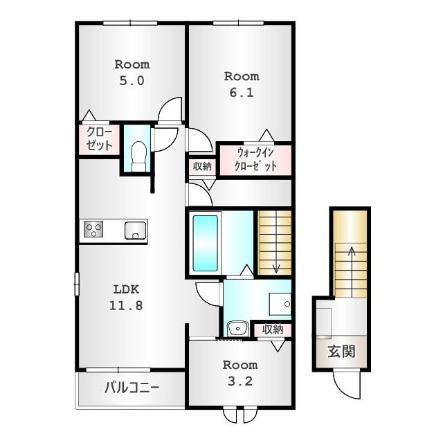 テラス　Ｍ３　Ⅰの間取り