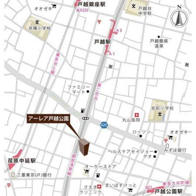 アーレア戸越公園の地図