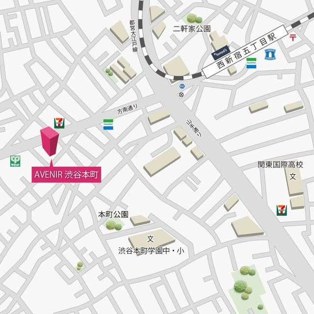 ＡＶＥＮＩＲ渋谷本町の地図