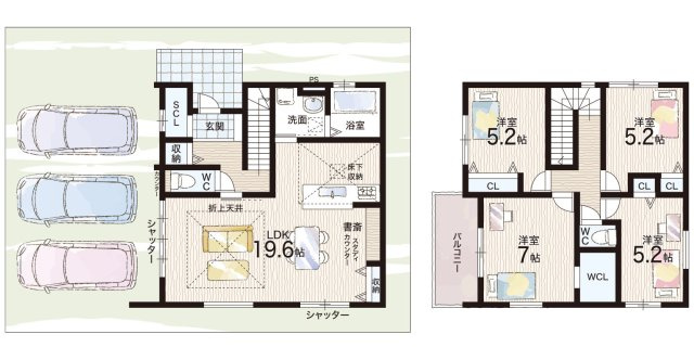 神戸市西区秋葉台　第5期　新築一戸建ての間取り