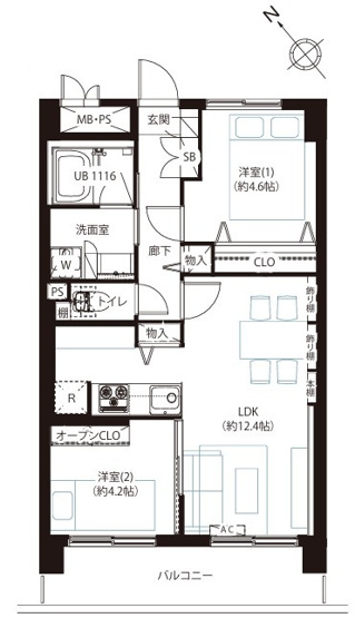 【間取り】 | コープ野村王子東 | 南西向きのお部屋なので、陽当たり・通風良好です！