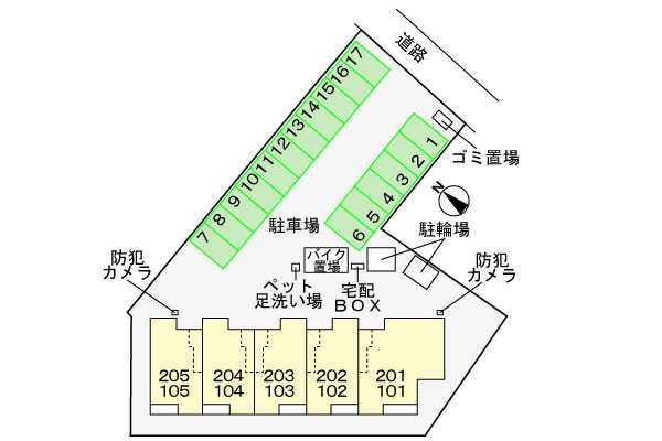 ピエデルモンテ武蔵大和の駐車場