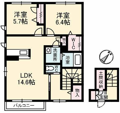 シャーメゾン郡家 A棟の間取り