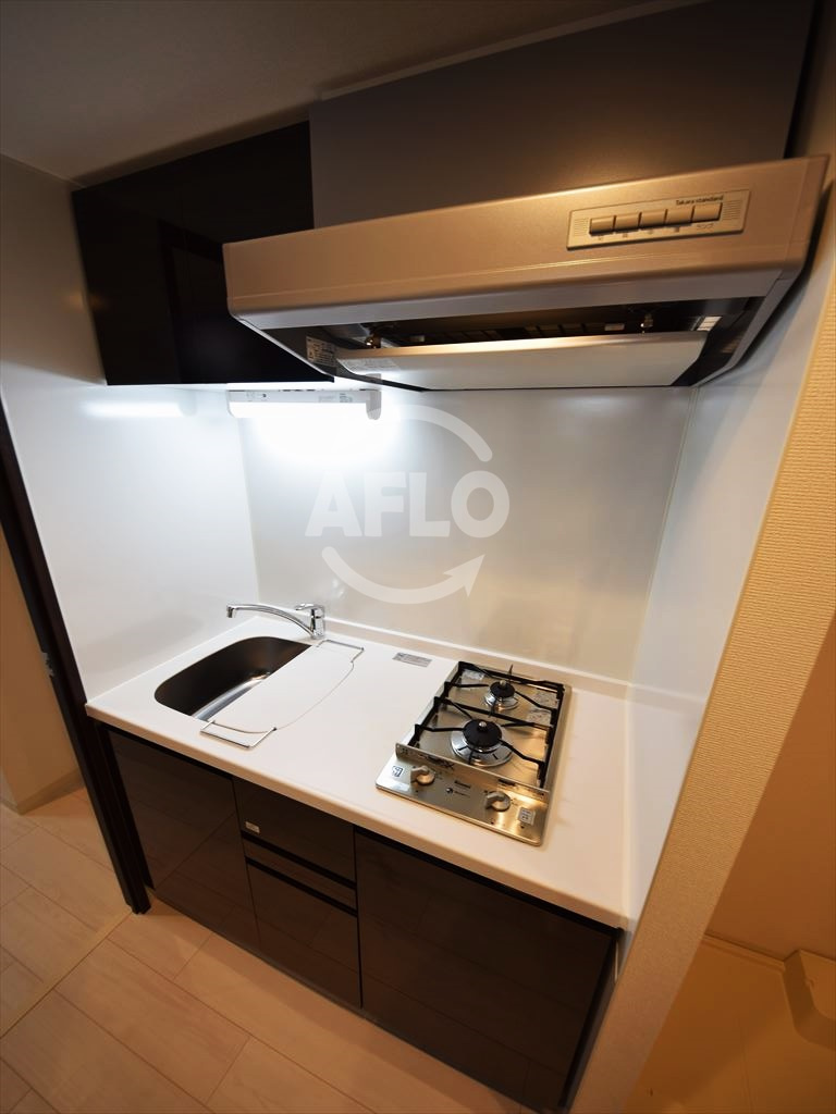 エステムコート難波ＩＶアトリのキッチン|ガス2口コンロシステムキッチン