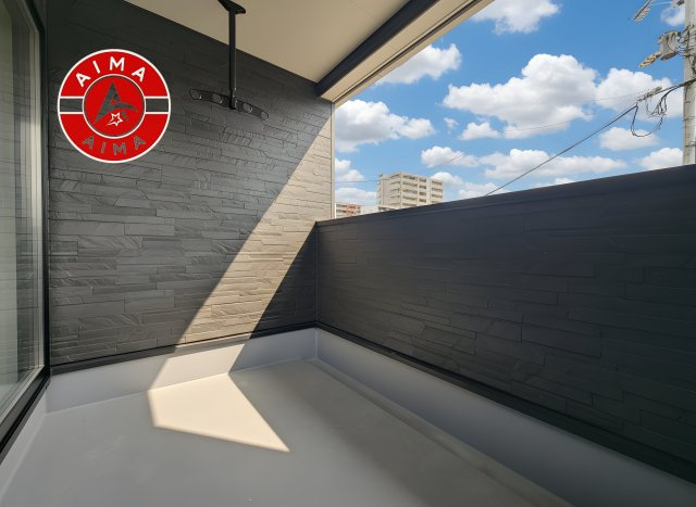 古賀市天神1丁目第9-2棟（2号棟）のバルコニー|バルコニーに自分のこだわりをもたせる。120％自由自在のバルコニー。もちろんお洗濯物を干す、ゴミを一時保管するなどもおまかせください。バルコニーを多目的スペースとして考えてみましょう。