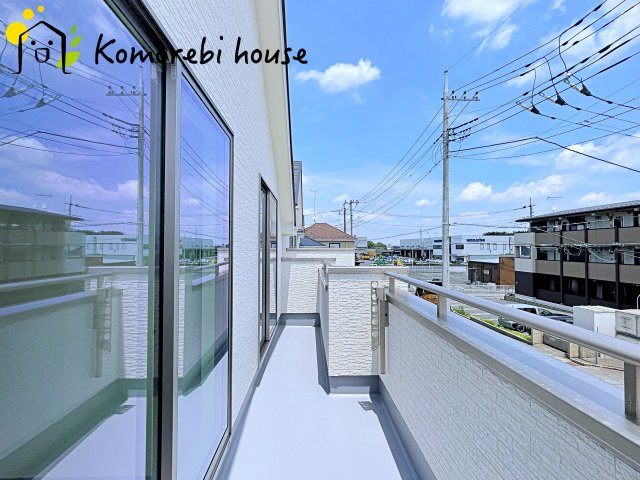 北本市宮内　２期　新築一戸建て　ハートフルタウン　Rのバルコニー|外からの目が気にならないバルコニーで洗濯物が干せます